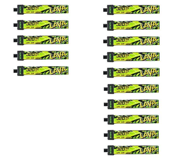 YUNX toys BETAFPV LAVA II 1S 320mAh 3.8V 95C 连接器电池适用于Air65、Meteor65 Pro和Cetus无人机