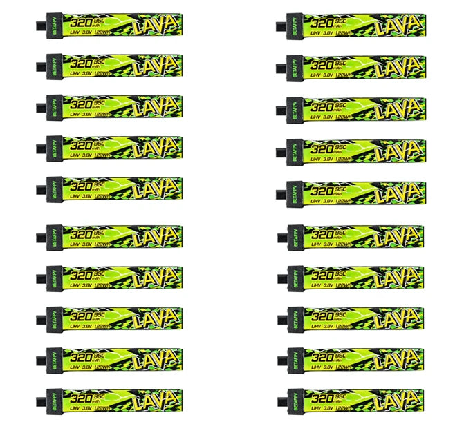 YUNX toys BETAFPV LAVA II 1S 320mAh 3.8V 95C飞行器电池，配BT2.0连接器，适用于Air65、Meteor65 Pro和Cetus无人机