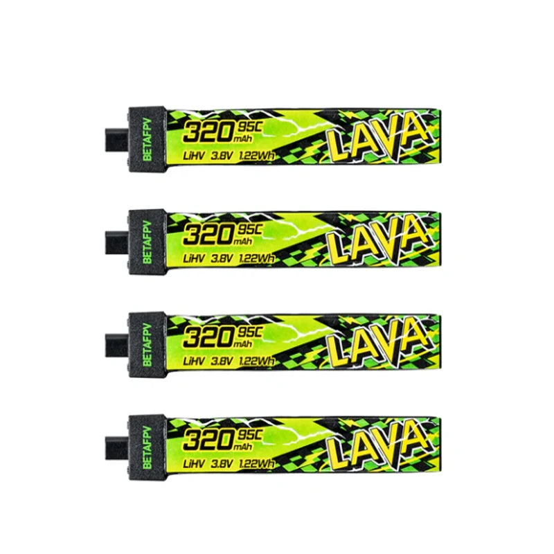 YUNX toys BETAFPV LAVA II 1S 320mAh 3.8V 95C 飞行器电池，配BT2.0连接器，适用于Air65、Meteor65 Pro、Cetus飞行器