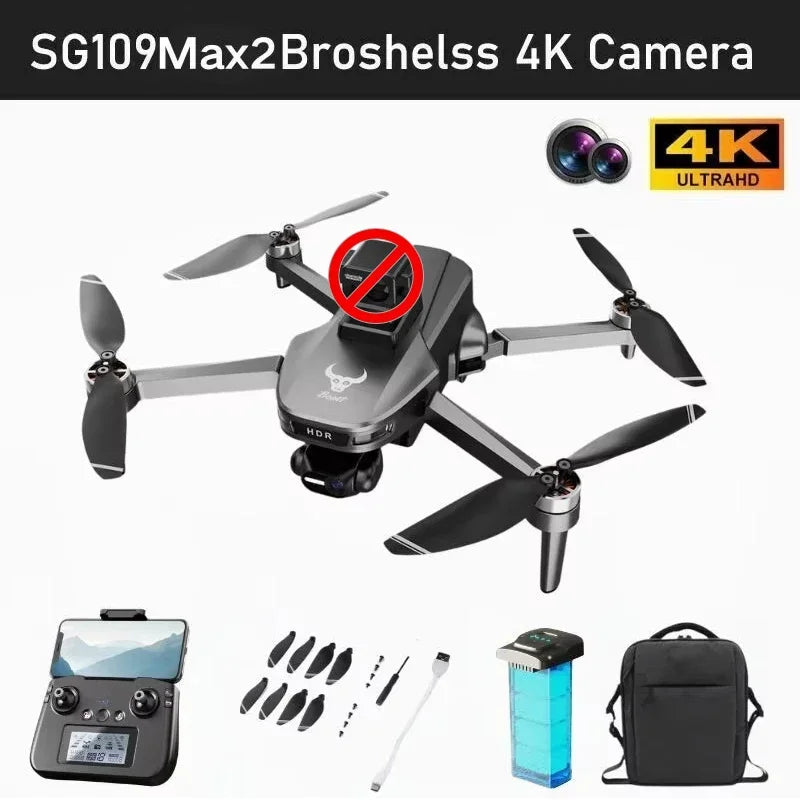 SG109 MAX2 8K HD dual camera GPS drone 3-axis gimbal 360 ° laser obstacle avoidance brushless quad-axis foldable aircraft