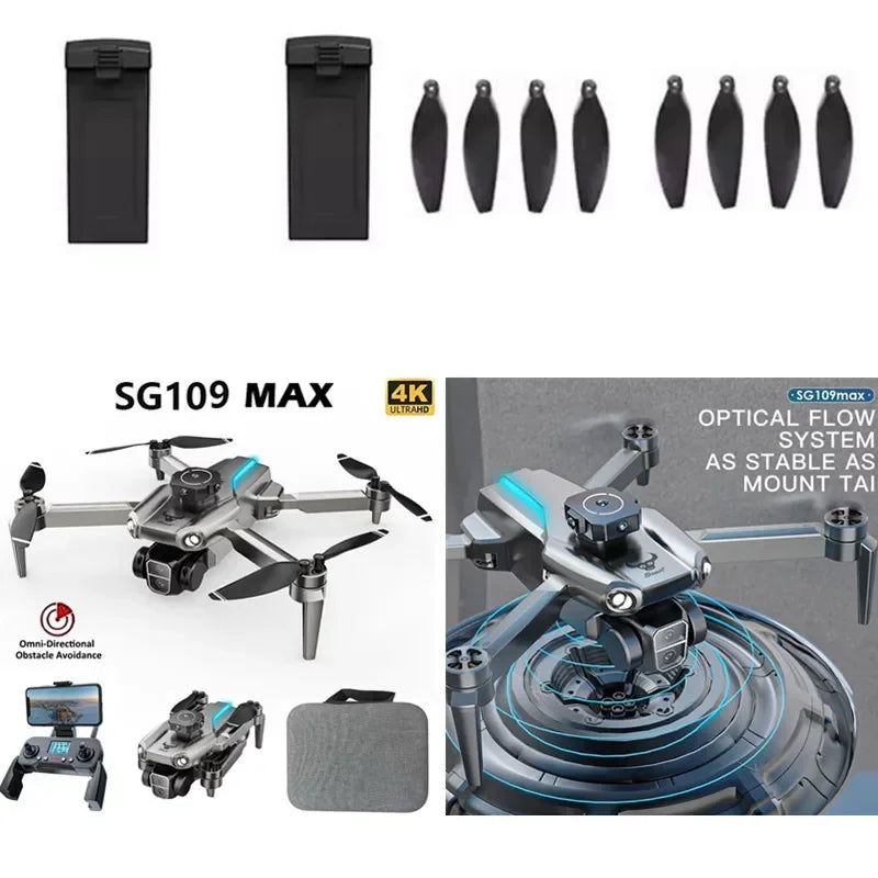 SG109 MAX RC Drone Spare Parts 3.7V 2000mAh Brushless Drone Battery with Propeller Compatible with SG109MAX Drone Accessory