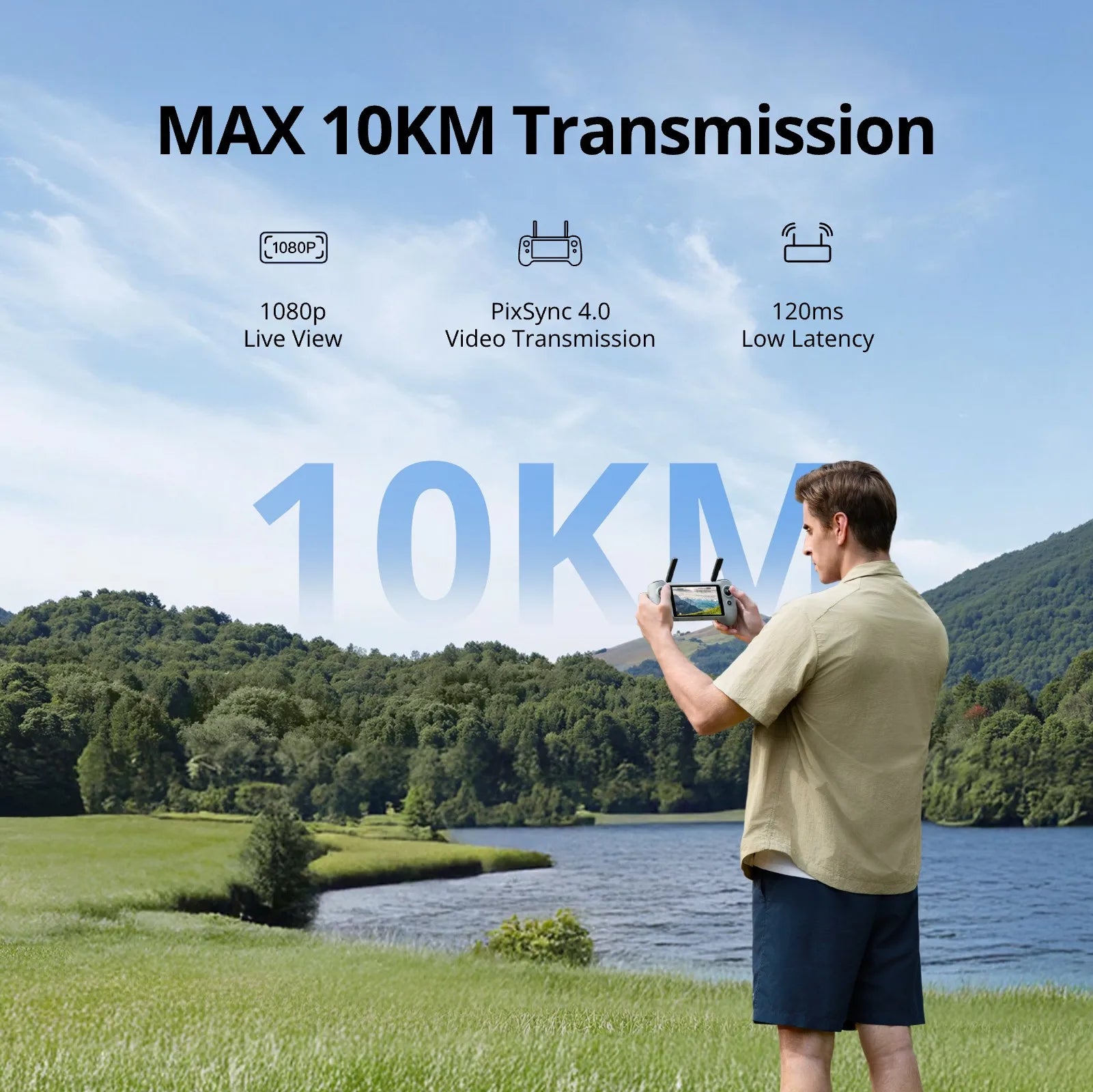 Potensic PTD 1 Remote Control for ATOM 2 Drone, 1080P 5 Inch Screen RC
