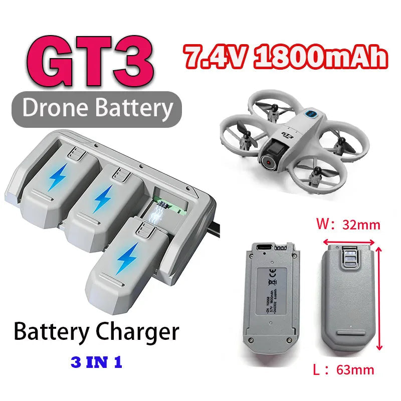 GT3 Drone Original Battery 3.7V 1800mAh with Charging Manager Battery for GT3max Drone YUNX drone toys