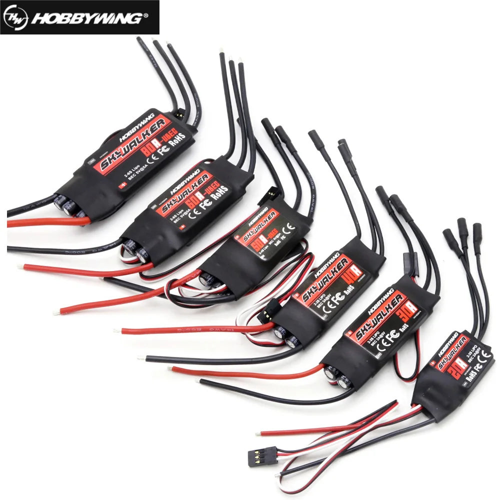 Hobbywing Skywalker V2 40A 50A 60A 80A 12A 20A 30A ESC Speed Controller With UBEC For RC Airplanes Helicopter