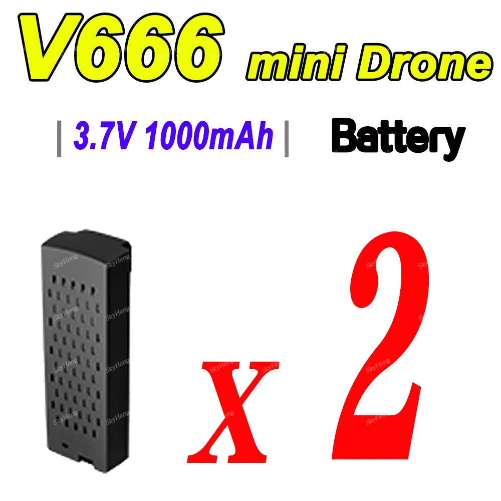 Original 3.7V 1000mAh LiPo Replacement Flight Battery Spare Parts Accessories For V666 8K RC Drone