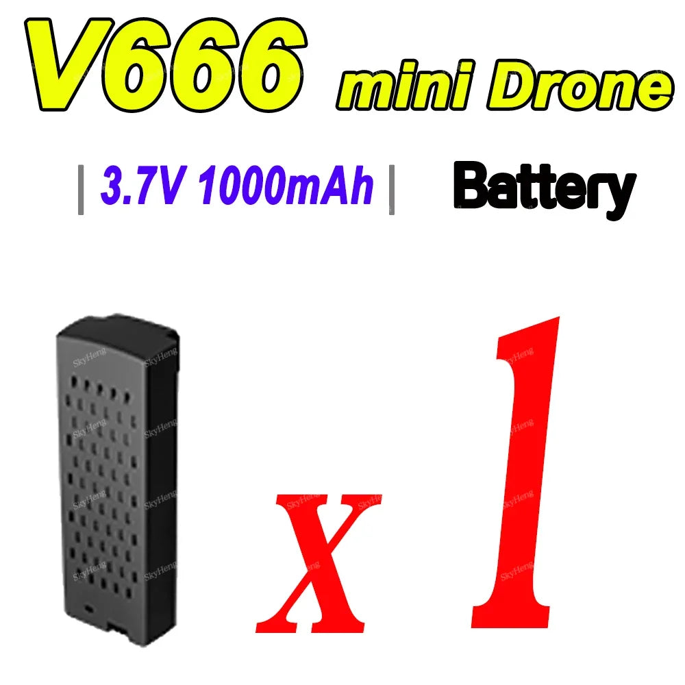 Original 3.7V 1000mAh LiPo Replacement Flight Battery Spare Parts Accessories For V666 8K RC Drone