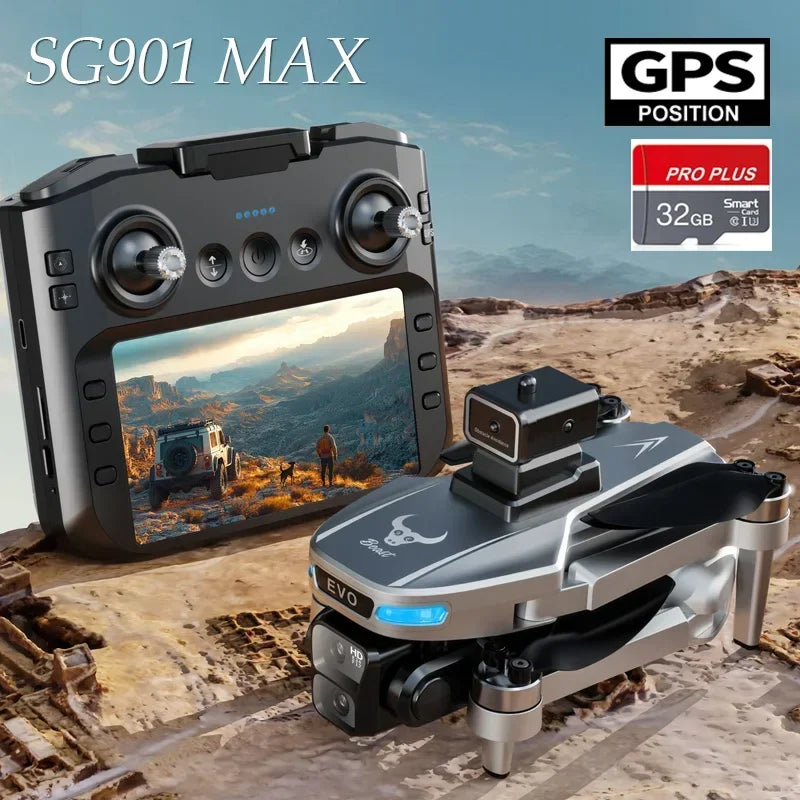 云翼玩具SG901 MAX GPS无人机，配备双高清摄像头，四旋翼无刷电机，360度避障，配4.5英寸屏幕遥控器