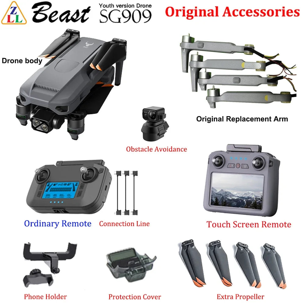 ZLL SG909 Drone Body with Obstacle Avoidance Propeller Original Spare Part - Choose Touch Or Ordinary Screen rc Toy Accessories