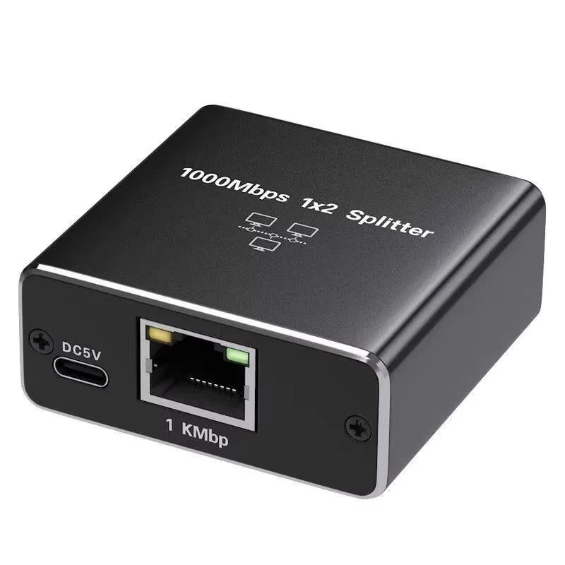 Network Splitter 1000Mbps Hub 1 to 2 RJ45 Adapter Gigabit Converter Internet Ethernet 8P8C Set-Top Extender Plug Extension ﻿