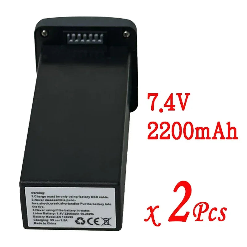 云迅玩具双容量原装飞行电池7.4V2200mAh 3800mAh，适用于SG109 Max2 8K GPS无人机备用电源