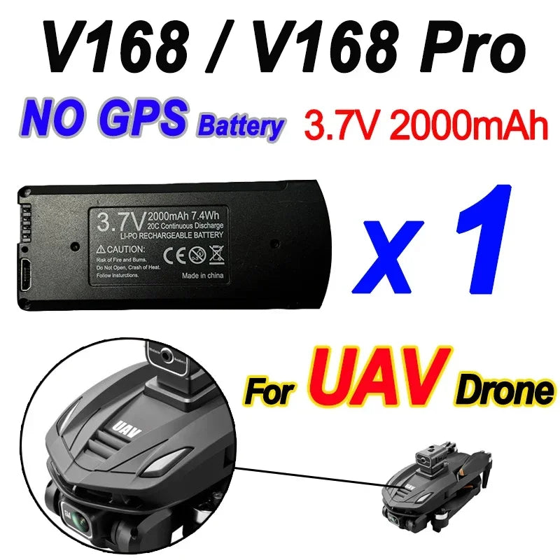 V168 Original Battery 7.4V 3000mAh for V168Pro Max Drone 3.7V 2000mAh Battery for V168Pro RC Quadcopter Essential Accessory
