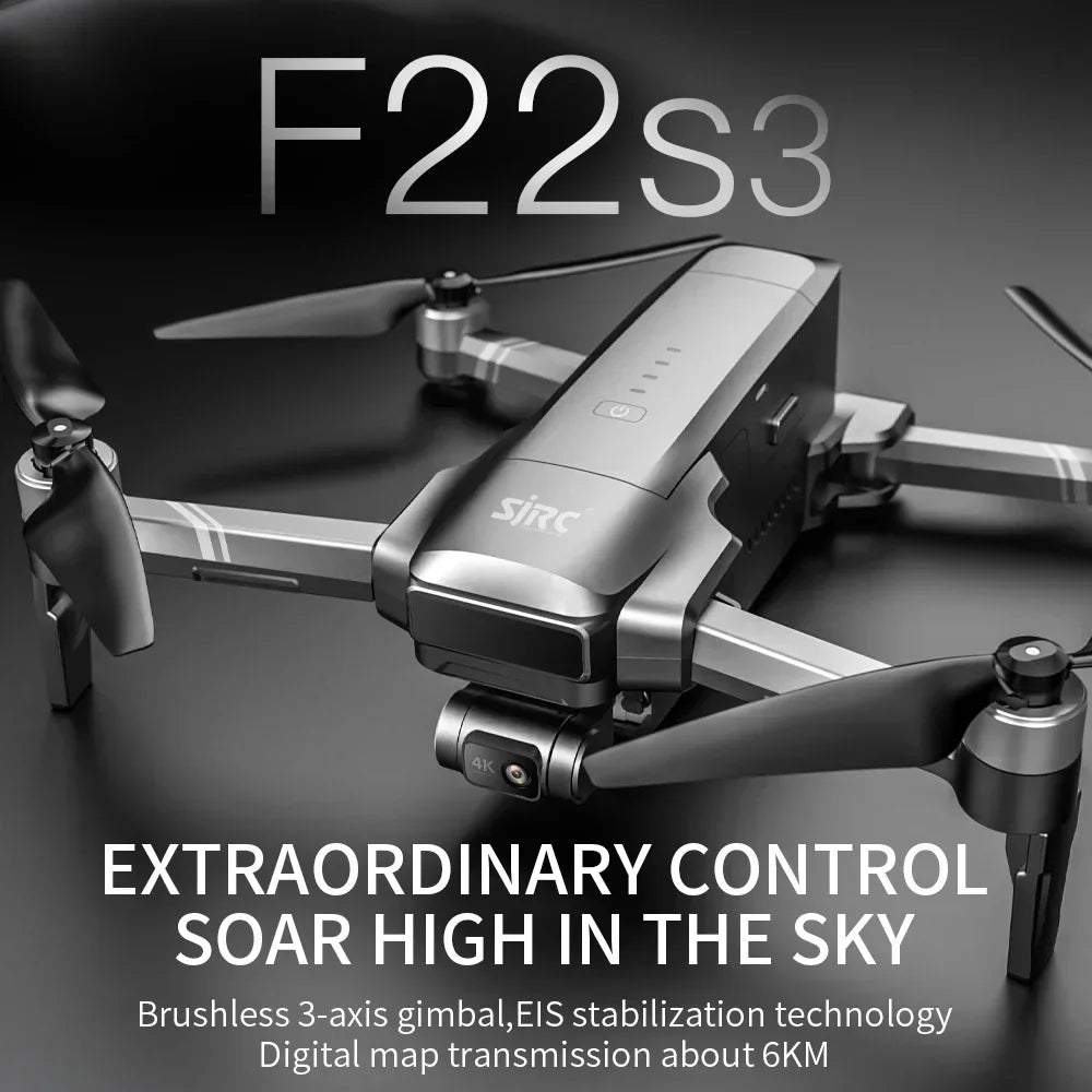SJRC F22 S3 pro Foldable RC Quadcopter for Kids 4K Professional Camera 5G WiFi FPV 3-Axis Gimbal EIS Brushless HD GPS Drone