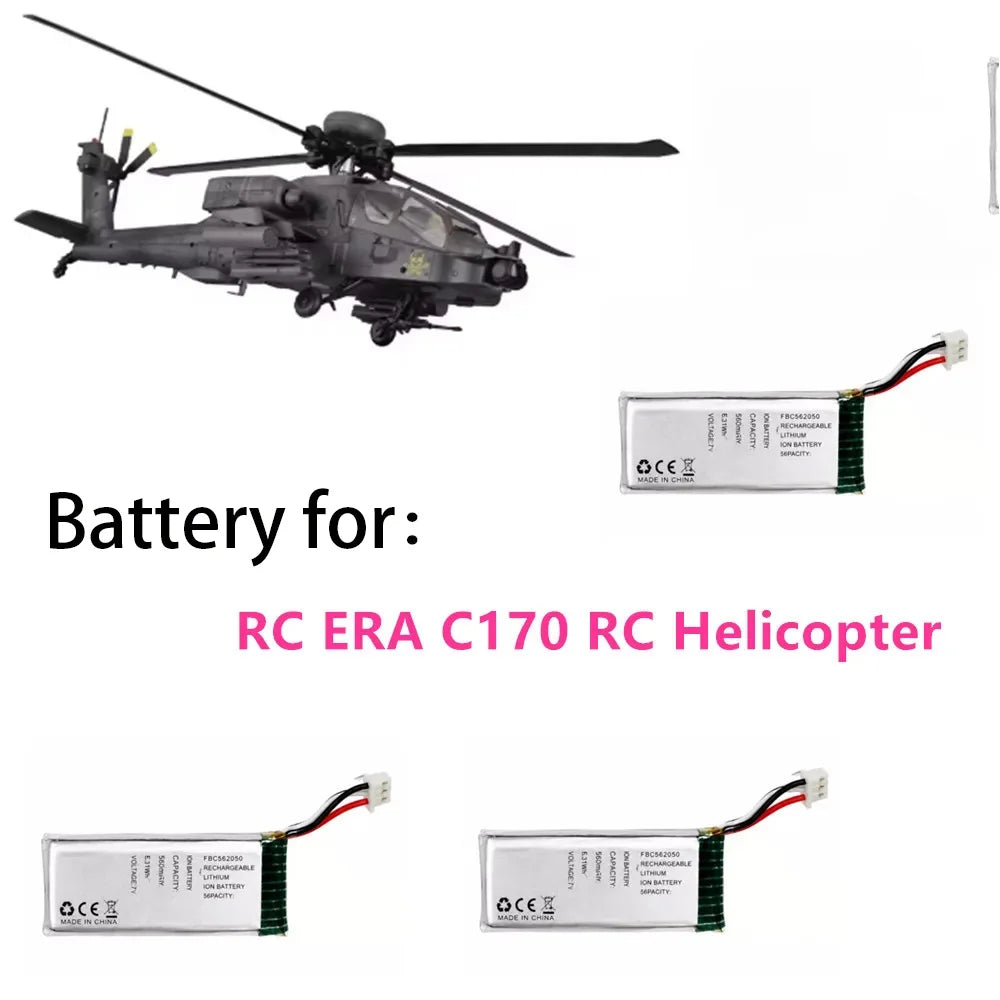 RC ERA C170 Battery 7.4V 560mAh C170 Helicopter  Parts AH-64D Battery