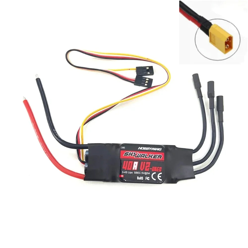 Hobbywing Skywalker 15A/30A/40A/50A/60A/80A/100A V2 Speed Controller ESC With UBEC For RC FPV Quadcopter Airplanes Helicopter
