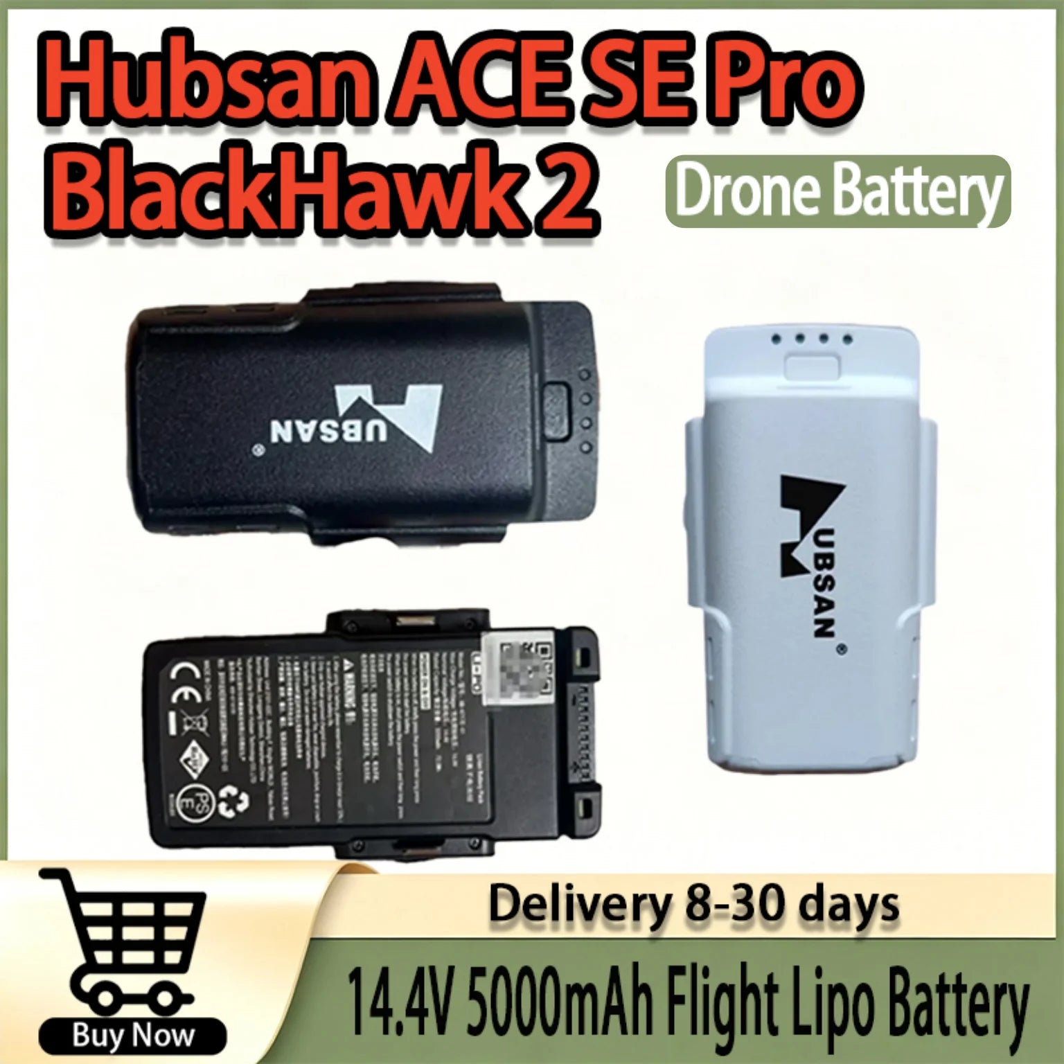 4S 5000mAh High Stability LiPo Flight Battery Long Endurance Spare Replacement for Hubsan ACE SE pro BlackHawk 2 RC Drone