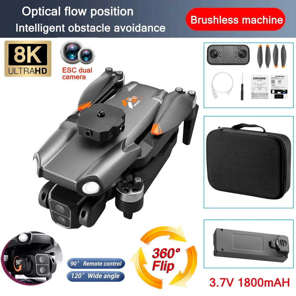 S119 Smart Drone 8K HD Camera Foldable Obstacle Avoidance Helicopter FPV 5G with Wide Angle Height Maintaining RC Helicopter Toy