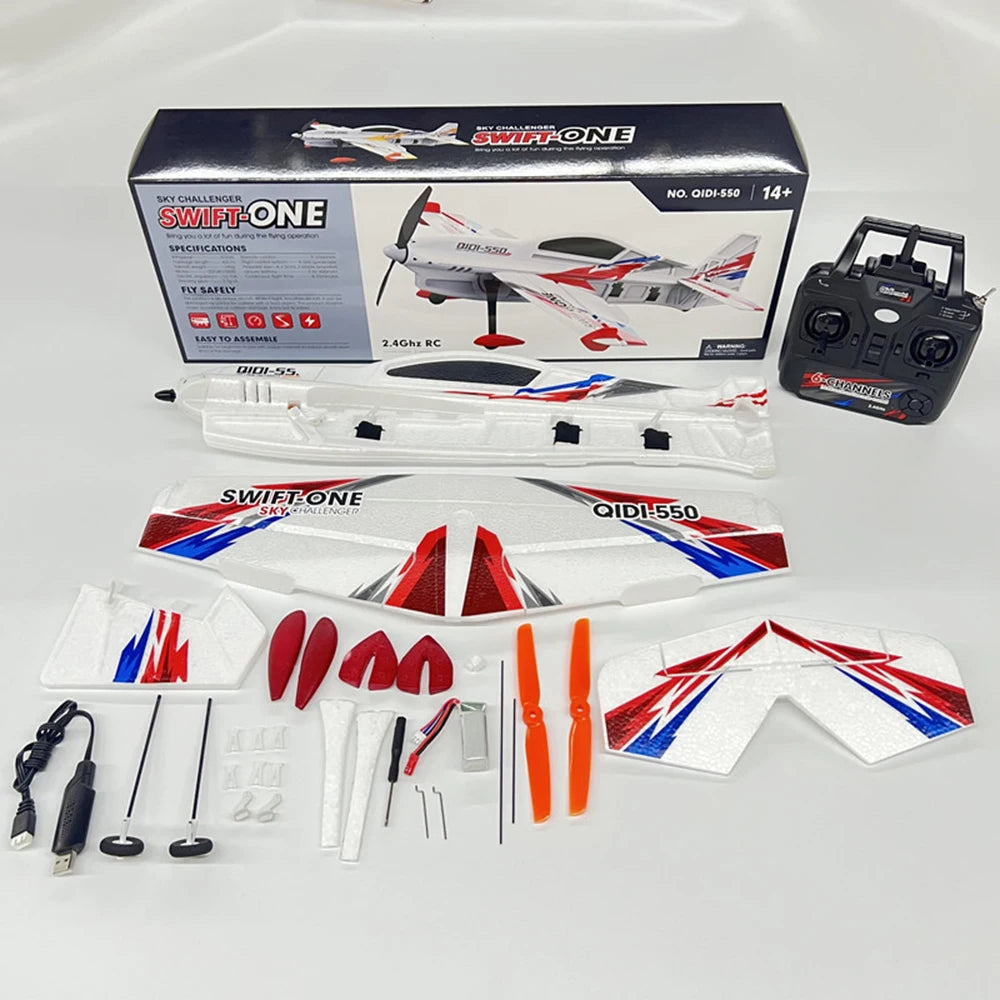 QIDI-550 RC 2.4G Remote Control Aircraft 3D Stunt Glider EPP Foam Brushless Motor Remote Control Aircraft Mode Toy