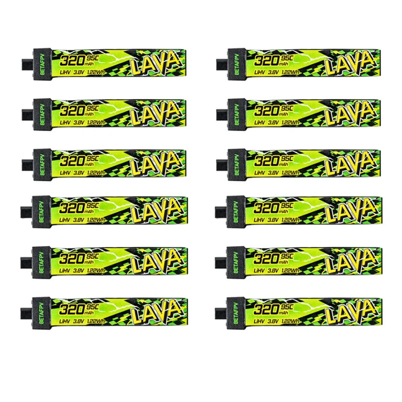 YUNX toys BETAFPV LAVA II 1S 320mAh 3.8V 95C 飞行器电池，配BT2.0连接器，适用于Air65、Meteor65 Pro、Cetus。