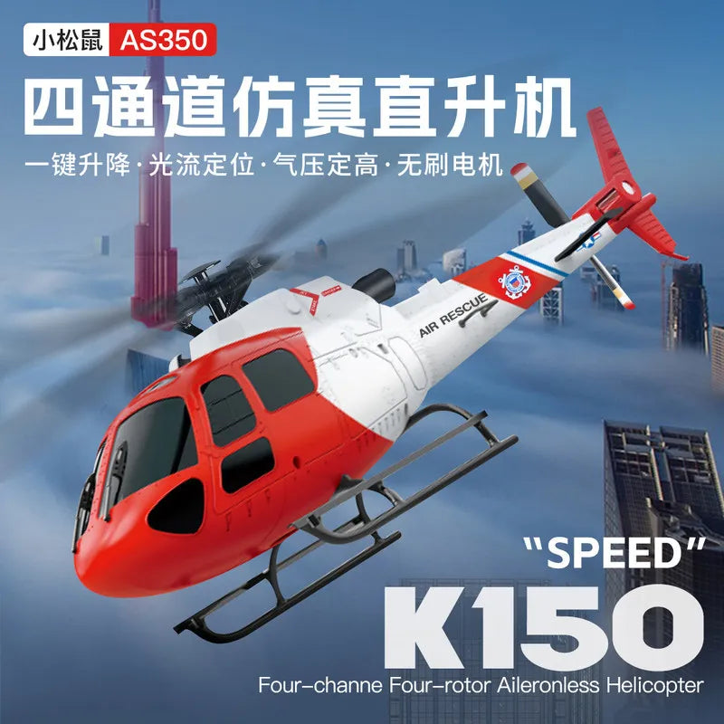 WLtoys K150 AS350 Squirrel 4 Channel Simulation RC Helicopter Brushless Motor Optical Flow Positioning Barometric Altitude Hold