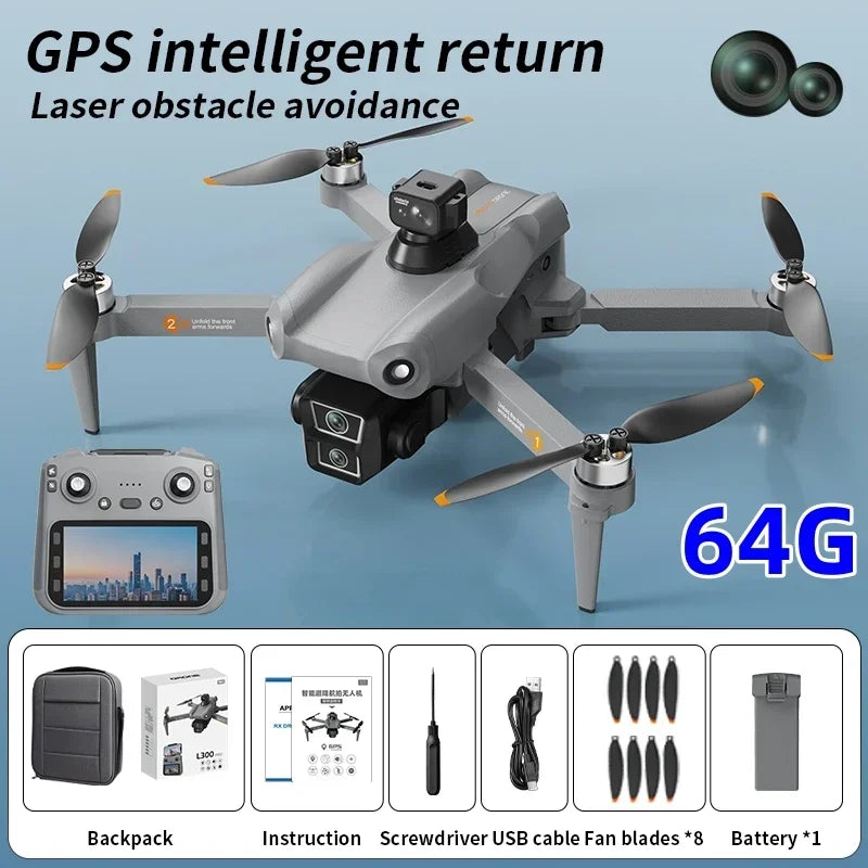 L300 MAX GPS drone 5G 4K 5.9-inch button screen control remote control laser obstacle avoidance aerial photography aircraft