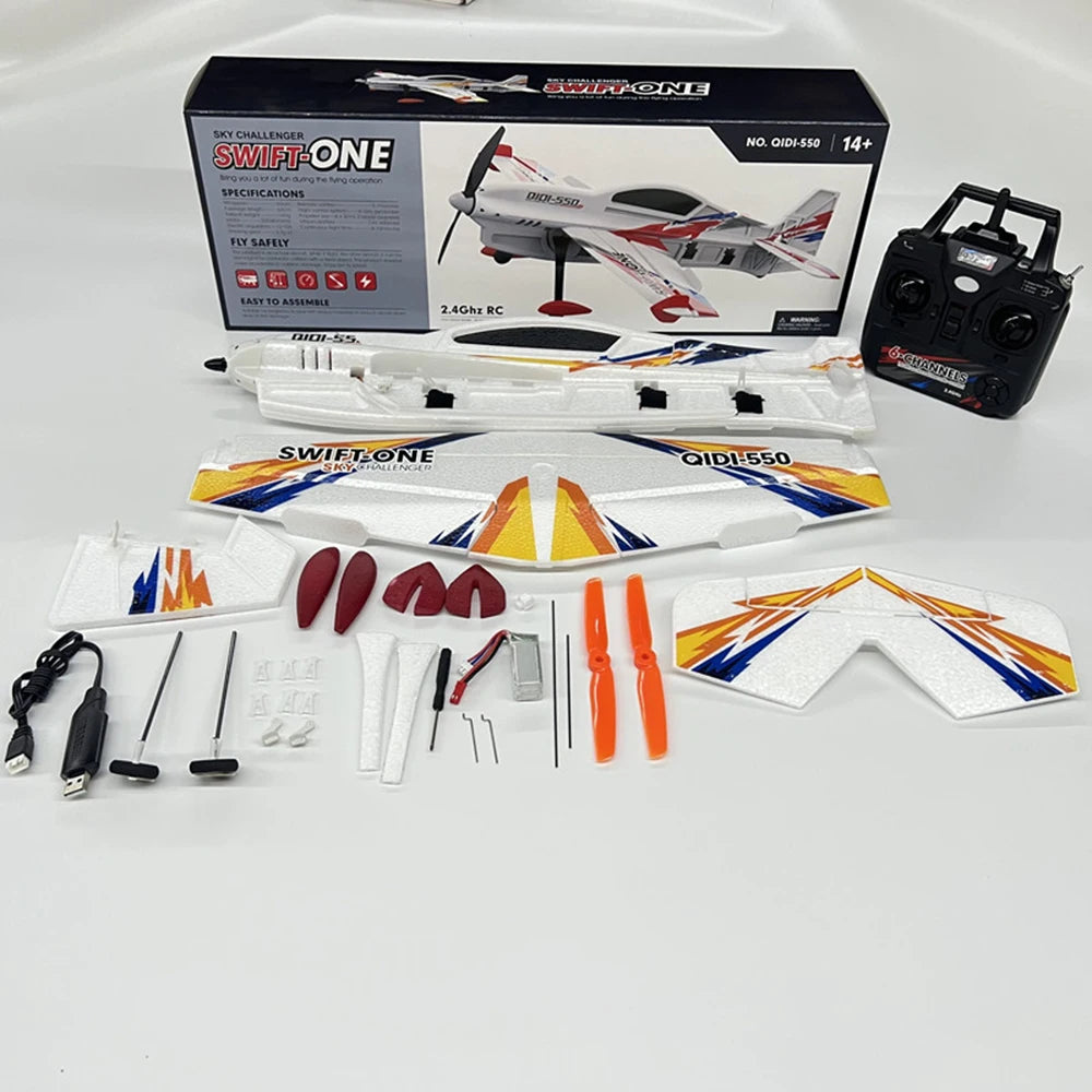 QIDI-550 RC 2.4G Remote Control Aircraft 3D Stunt Glider EPP Foam Brushless Motor Remote Control Aircraft Mode Toy