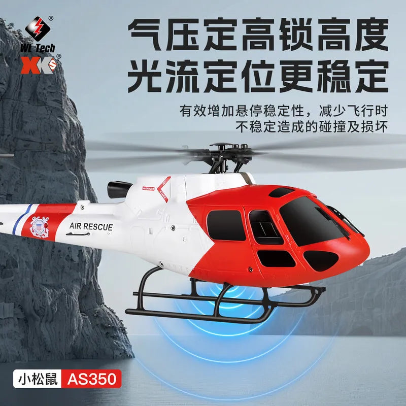 WLtoys K150 AS350 Squirrel 4 Channel Simulation RC Helicopter Brushless Motor Optical Flow Positioning Barometric Altitude Hold