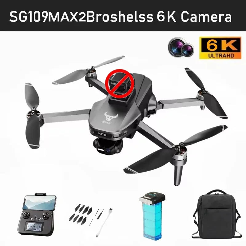 SG109 MAX2 8K GPS Drone - 3-Axis Gimbal Dual Camera 360° Obstacle Avoidance Foldable Brushless Quadcopter