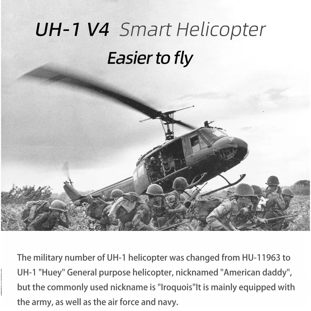 Four blade FLYWING UH1 V4 RC Scale helicopter with H1 GPS metal rotor 450 6ch RC Helicopter iroquois 450L UH1 V3 Huey helicopter