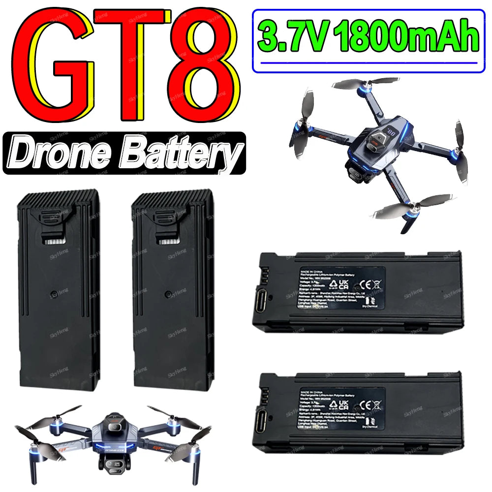 Original GT8 RC Drone Battery 3.7V 1300mAh Battery For GT8 Drone Accessories Parts GT8 RC Plane Replaceable Battery
