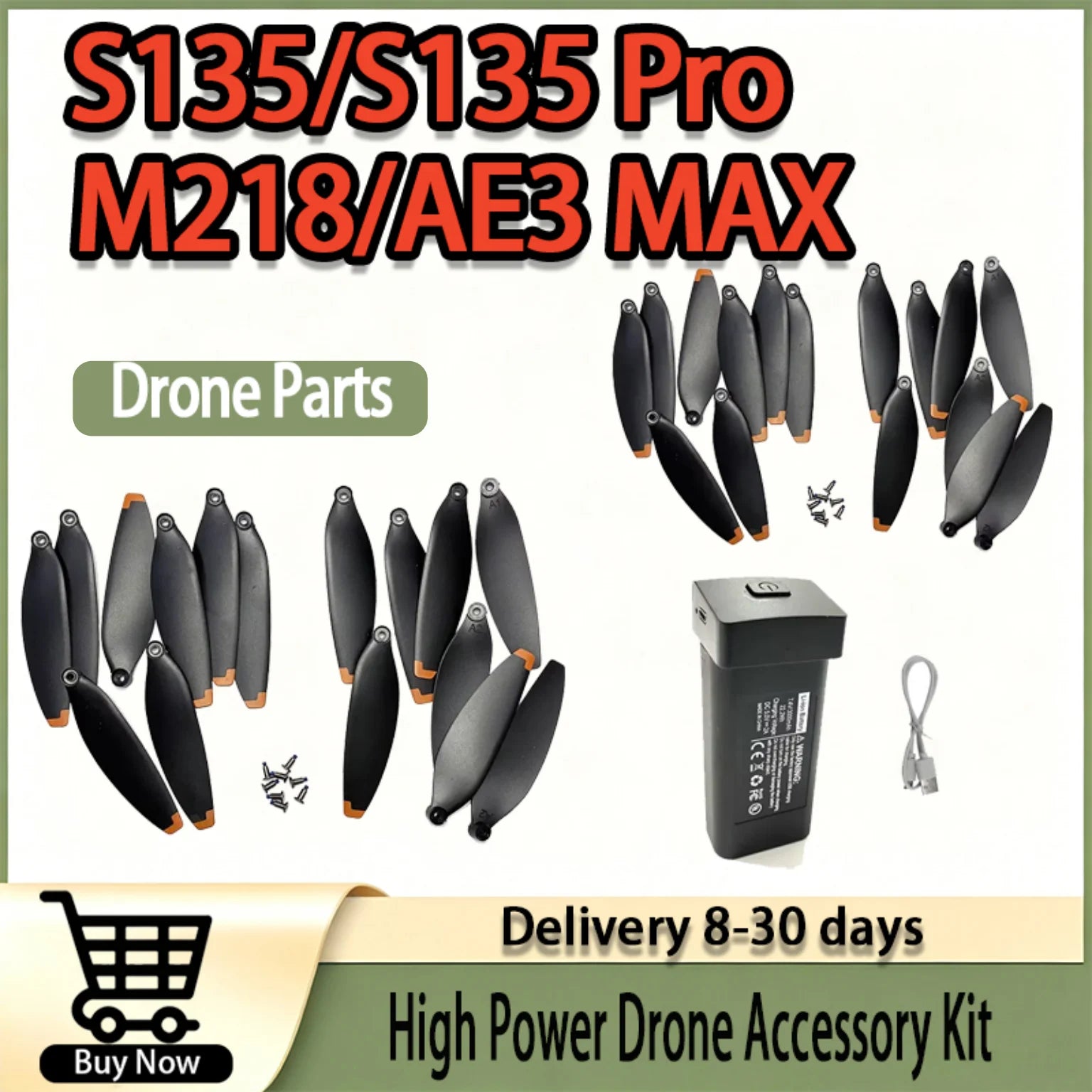 For DJI S135/S135 pro M218 & AE3 MAX Drone Accessory Kit with Propellers And Battery Set for S135/S135 pro M218 AE3 MAX