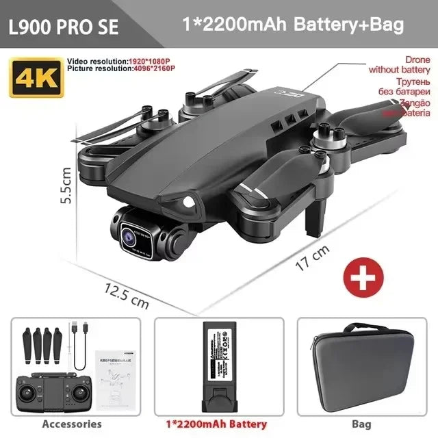云讯玩具L900 SE/MAX无人机，配备4K摄像头、360°避障、5G WIFI，迷你四旋翼遥控飞行器