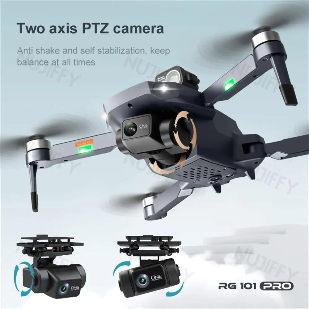 RG101 pro Drone Foldable Brushless GPS with Dual 4K Camera 5G Low-Latency FPV System for Ultra-High Definition Aerial Photograph
