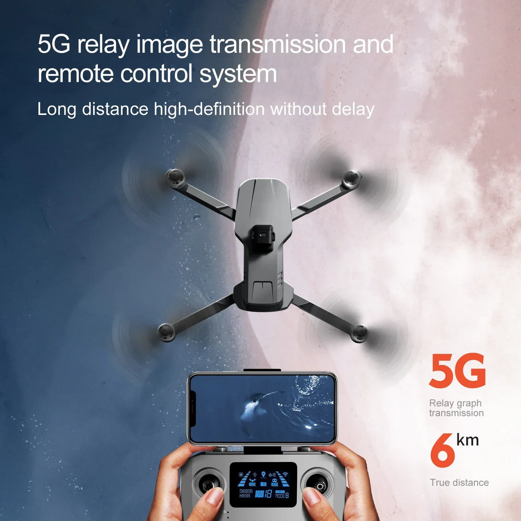 S155 pro GPS Drone with 4K HD Camera Aerial FPV 8K 3-Axis Anti-Shake Gimbal Brushless Motor Obstacle Avoidance for Toys