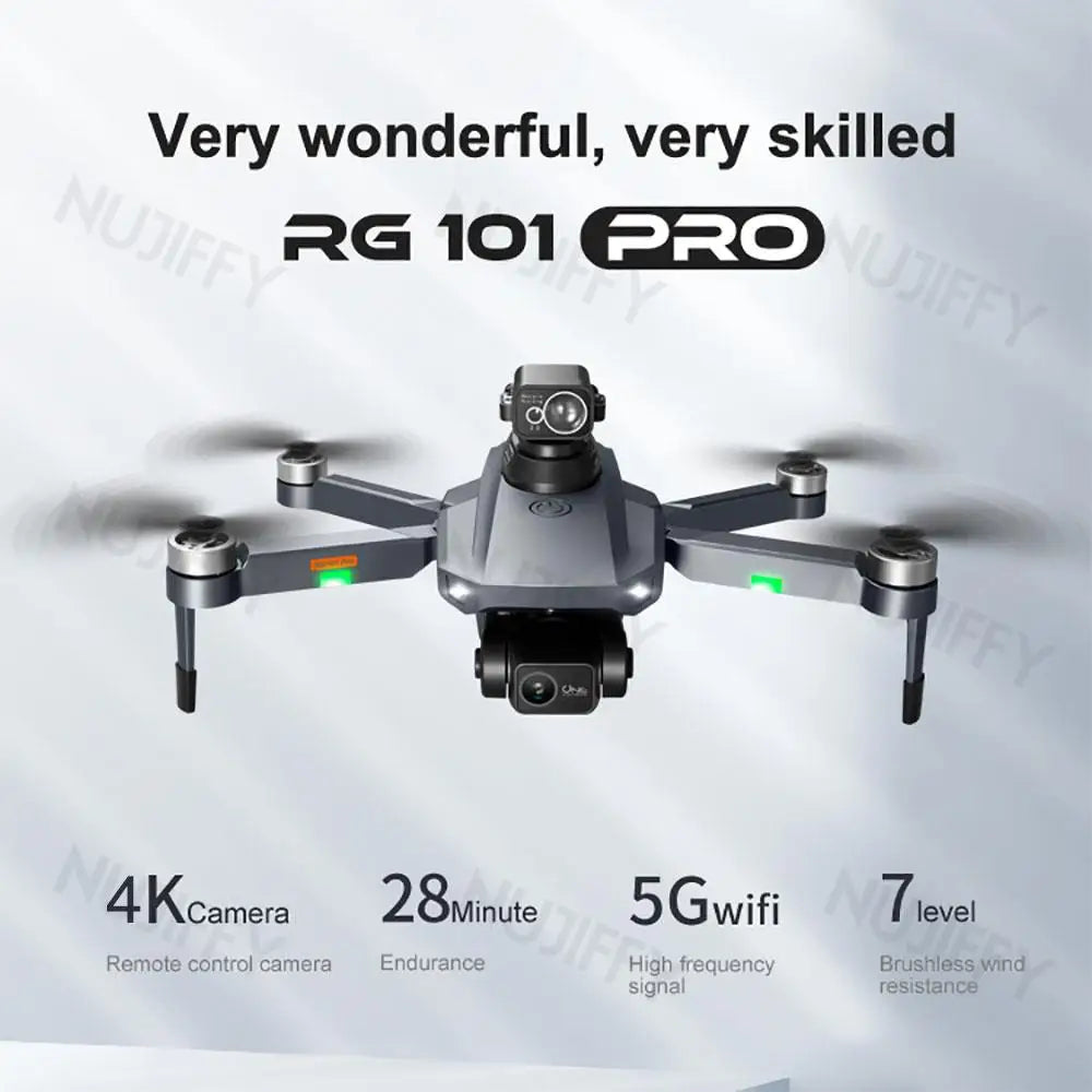 RG101 pro Drone Foldable Brushless GPS with Dual 4K Camera 5G Low-Latency FPV System for Ultra-High Definition Aerial Photograph