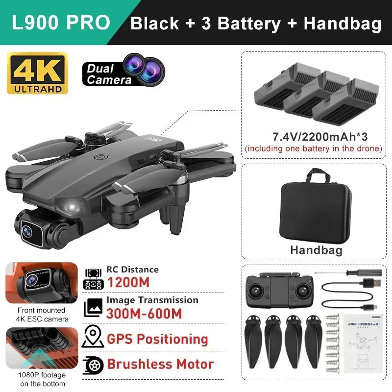 云迅玩具LYZRC L900 Pro GPS无人机，配备4K高清双摄像头和折叠设计，支持5G WiFi遥控飞行。