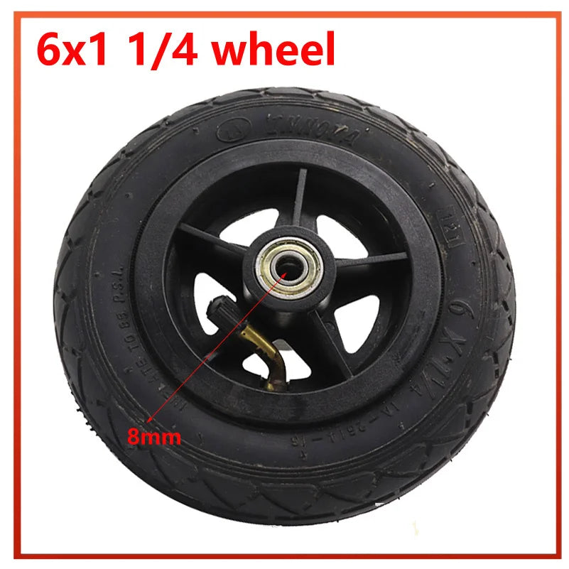 6 Inch 6x1 1/4 Inner Tube Outer Tyre Wheel for Wheelchair Pneumatic Gas Mini Electric Scooter Accessory 6*1 1/4 Inflation Tire