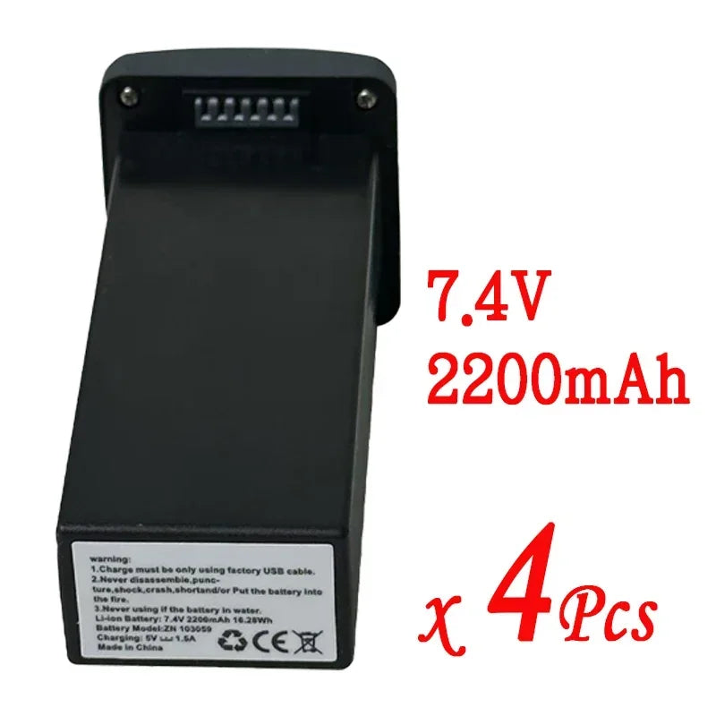 云讯玩具双容量原装飞行电池，7.4V 2200mAh/3800mAh，适用于SG109 Max2 8K GPS无人机。