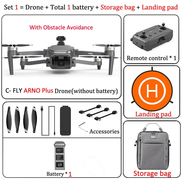 云讯玩具C-FLY ARNO Plus无人机，配备4K摄像头、3轴微型云台和360度避障雷达，支持GPS和FPV飞行。