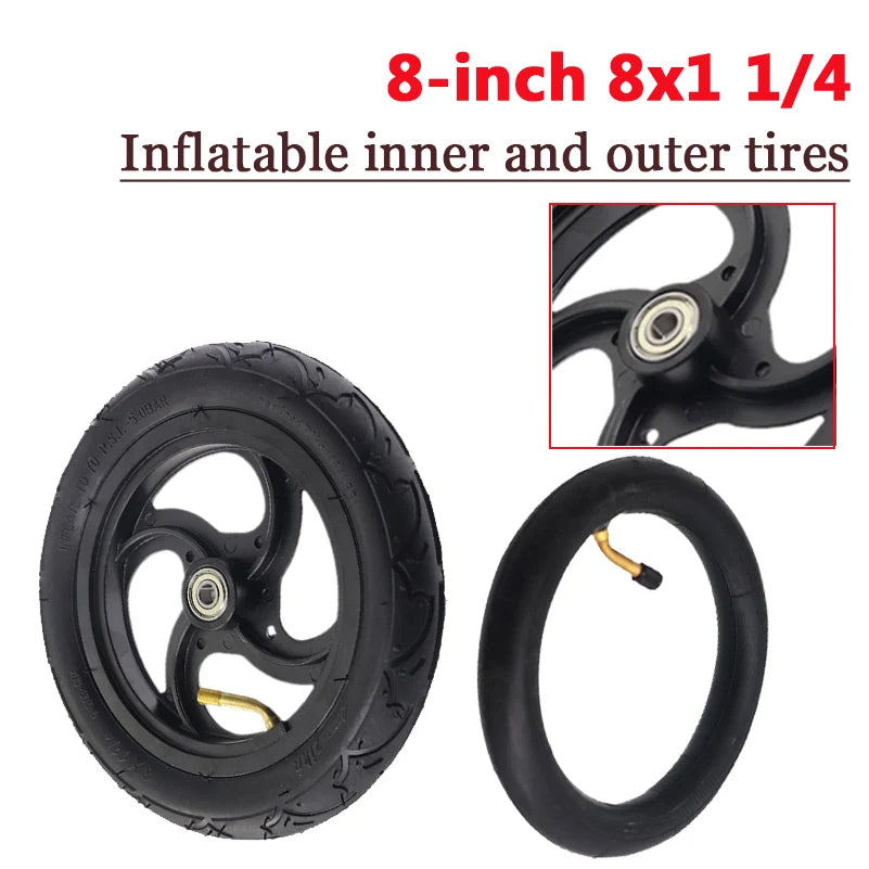 8Inch 8X1 1/4 Bike Inner Tubes  For Baby Stroller Electric Scooter Inner Tire Rubber Wheel Tire Inner Tube Non-Slip Part