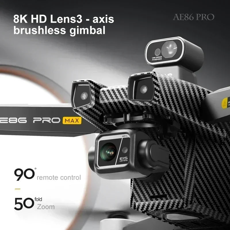 New  AE86 PRO Max+ 8K Professional HD Camera 3-Axis Gimbal Full Obstacle Avoidance GPS FPV Drone