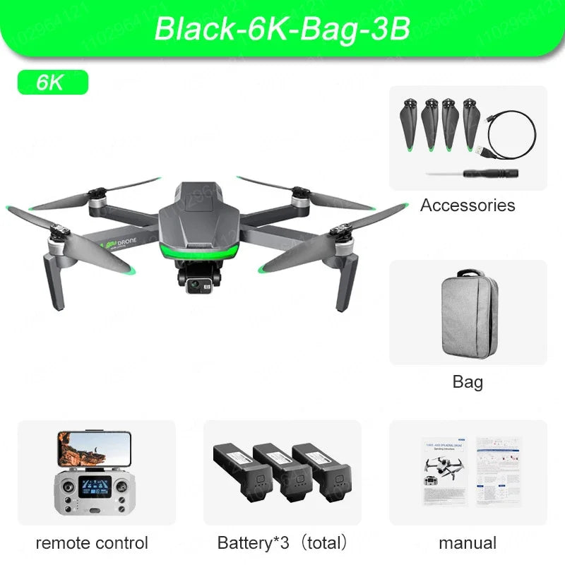 New S155 Pro Gps Drone 4k Hd Camera Aerial Photography Fpv 8K 3-axis Anti-shake Gimbal Brushless Motor Obstacle Avoidance Toys