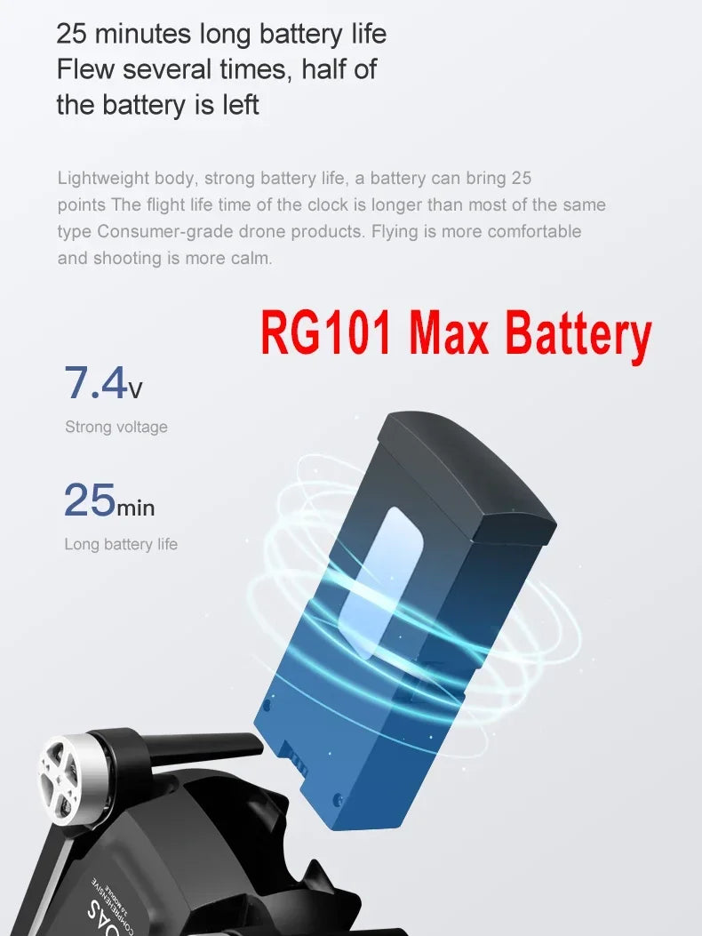 new 2025 RG101 Max Drone Battery RG101 Pro Drone Original Battery 7.4V 3000/3800mAh RG101 Drone Accessories Spare Battery parts