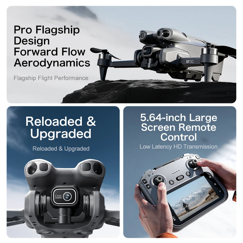 Lenovo GT50 Drone 360° Obstacle avoidance 8K Professional WIFI Aerial Photography Brushless Motor Foldable Quadcopter Dron Toys