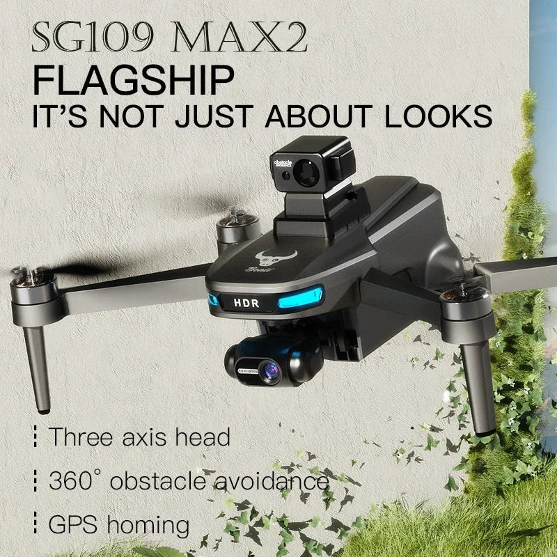 SG109 MAX2 8K HD dual camera GPS drone 3-axis gimbal 360 ° laser obstacle avoidance brushless quad-axis foldable aircraft
