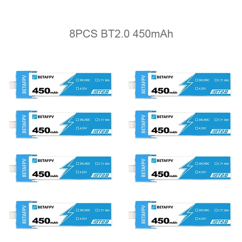 BETAFPV RC Battery BT2.0 450mAh 550mAh 1S 30C BETAFPV FPV Kit Racing Drone Original  FPV Lipo BT2.0 Connector Cetus X Pro