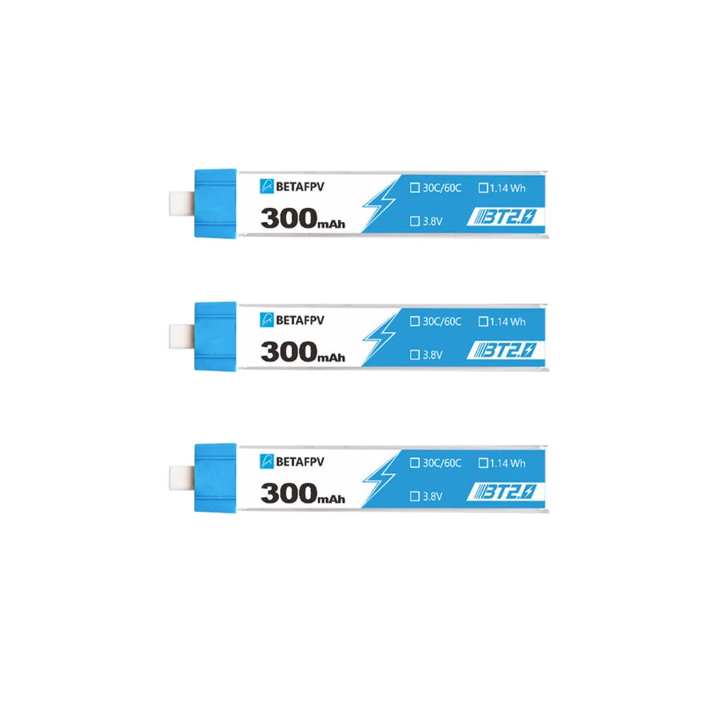 YUNX玩具BETAFPV BT2.0 1S 300mAh 3.8V 30C/60C锂电池，适用于Cetus Meteor65 Pro和Air65 Tiny Whoop无人机