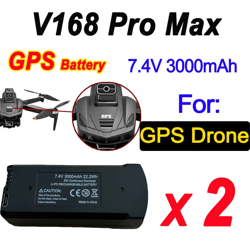 云迅品牌V168Pro无人机原装V168 GPS电池，7.4V 3000mAh，适用于V168Pro四轴飞行器配件