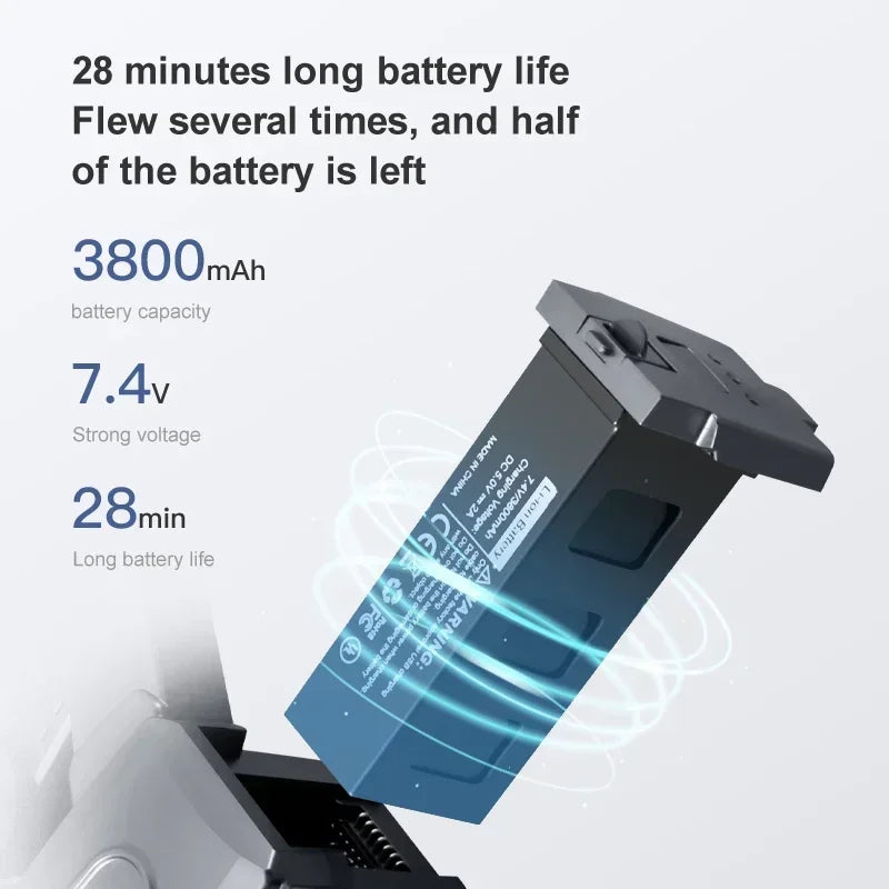 RG106 pro Drone Original Battery 7.4V 3800mAh Extended Flight Time 28min RG106 Drone Accessories Spare Battery for Extended Use