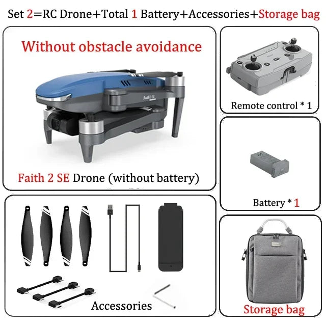 Faith 2 SE With 540° Obstacle Avoidance 3-Axis Gimbal Professional 4K Camera GPS 3KM FPV RC Drone Quadcopter VS SJRC F22 S3