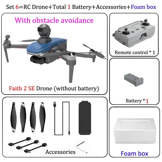 YUNX toys C-Fly Faith 2 SE无人机，配备4K相机、540°避障、3轴云台与GPS，适合专业航拍。